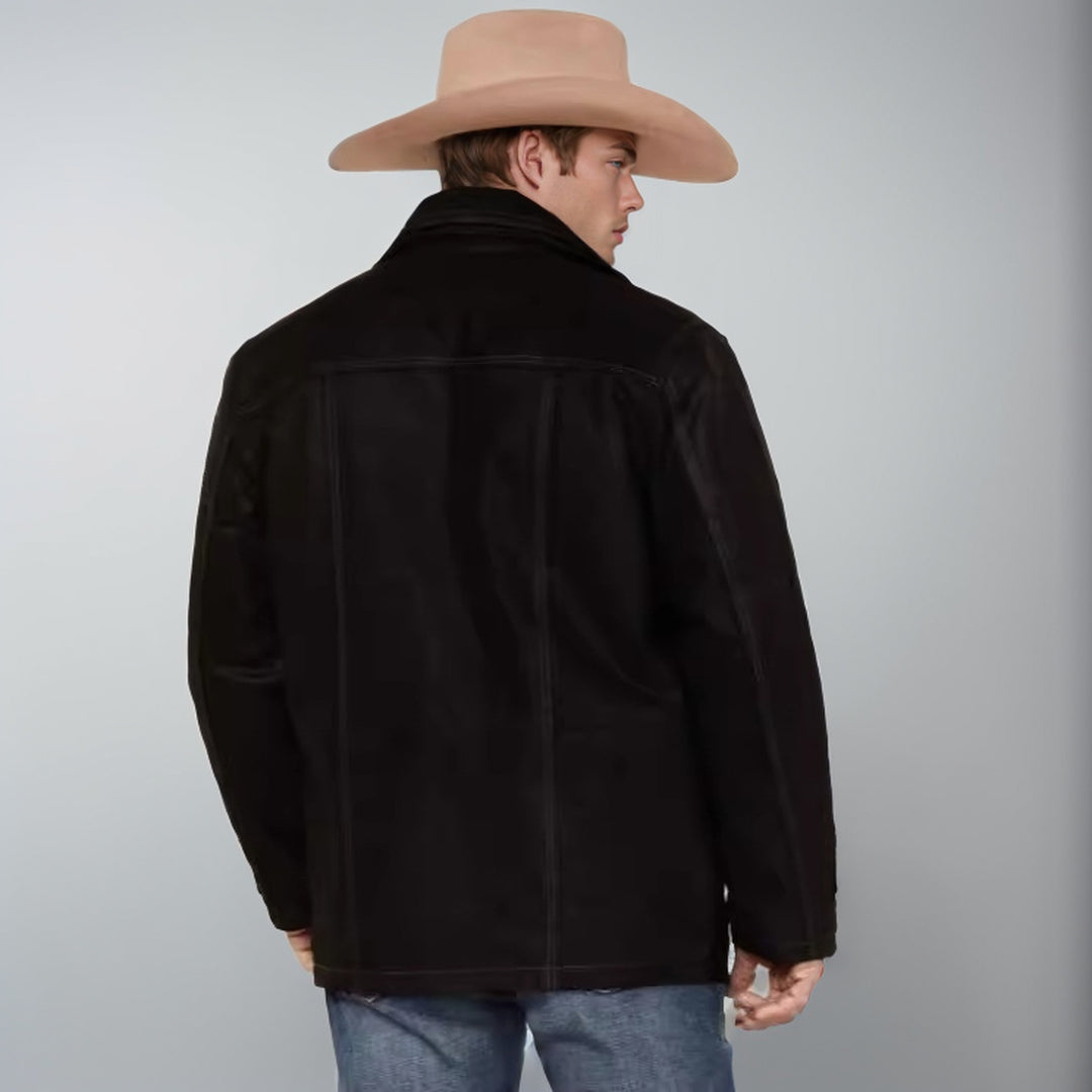 Herren vielseitige und robuste Wildlederjacke mit funktionalen Taschen EB