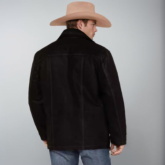 Herren vielseitige und robuste Wildlederjacke mit funktionalen Taschen EB