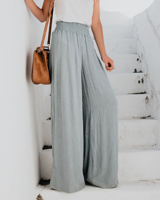 Damen Blumendruck Weite Hosen EB