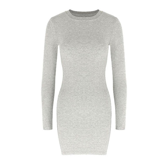 Damen figurbetontes Langarmkleid aus hochwertigem Jersey EB