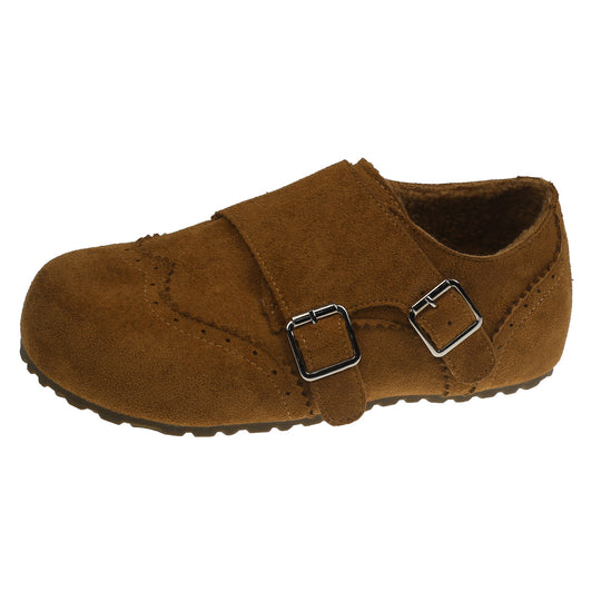 Damen komfortable Clogs aus weichem Wildleder mit modischem Schnallenverschluss EB