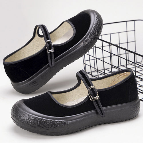 Damen Komfortable Ballerinas mit verstellbarem Riemen EB