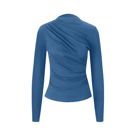 Damen figurbetontes Langarmoberteil mit eleganten Drapierungen EB