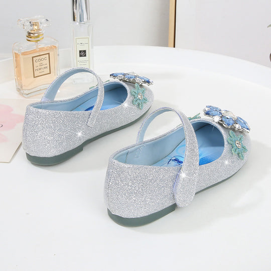 Mädchen Glitzernde Ballerinaschuhe mit Blumenapplikation EB