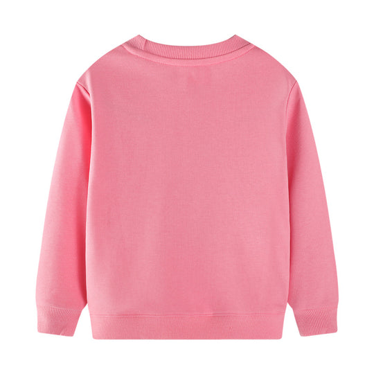 Mädchen Sweatshirt mit buntem Dinosaurier- und Blumenapplikationen EB