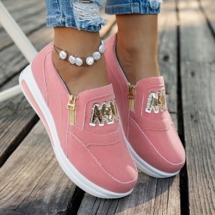 Damen Freizeitsneaker mit elastischem Einschlupf und modischem Reißverschluss EB