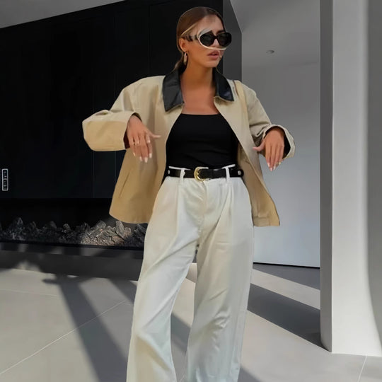 Damen Modische Übergangsjacke mit lässigem Schnitt und eleganten Details EB
