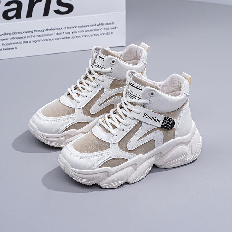 Damen modische High-Top Sneakers mit verstärktem Sohlenprofil und atmungsaktiver Obermaterialstruktur EB