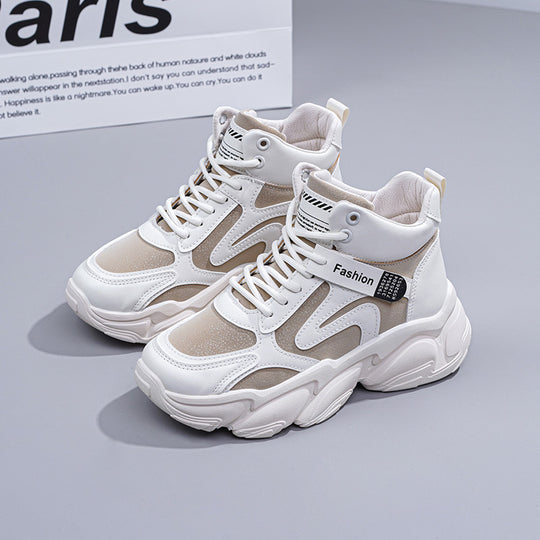 Damen modische High-Top Sneakers mit verstärktem Sohlenprofil und atmungsaktiver Obermaterialstruktur EB
