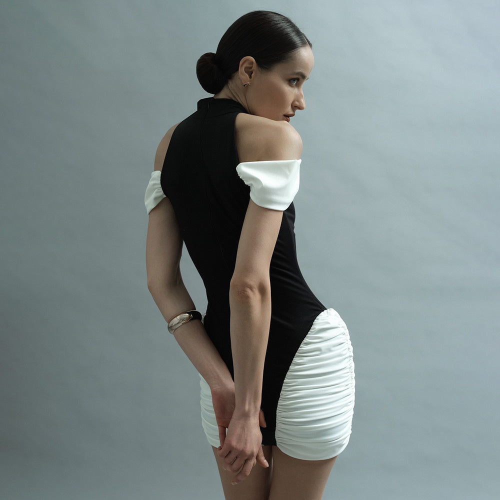 Damen Stilvolles Bodycon-Kleid mit innovativen Rüschendetails EB