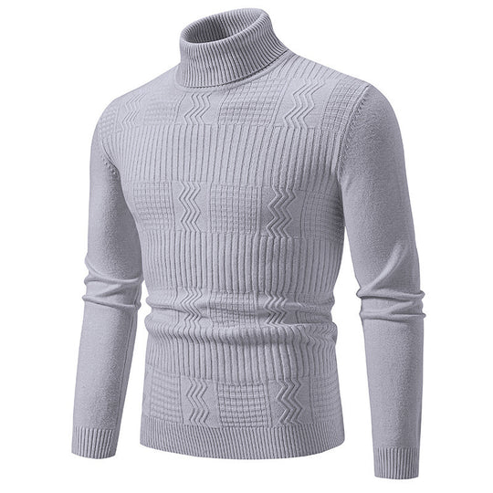 Herren eleganter Rollkragenpullover mit strukturiertem Design EB