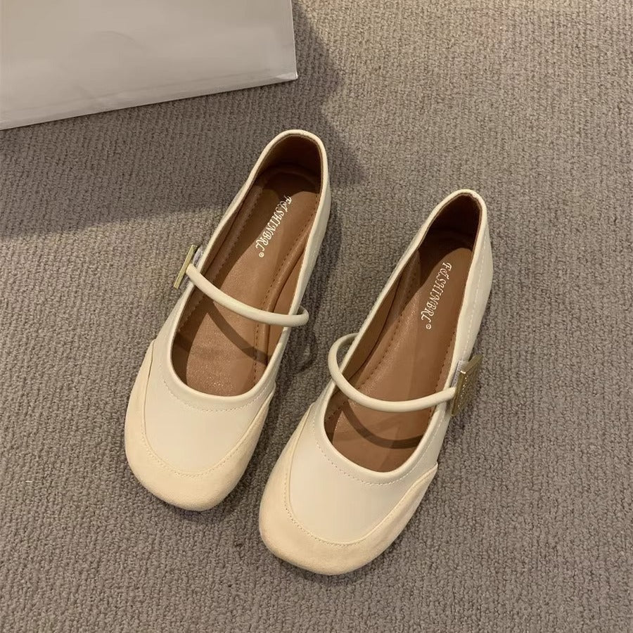 Damen elegante Mary Jane Ballerinas mit modischem Riemchen und bequemer Innenpolsterung EB