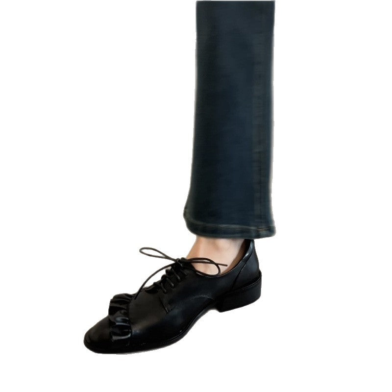 Damen elegante Schnürschuhe mit Rüschendetails EB