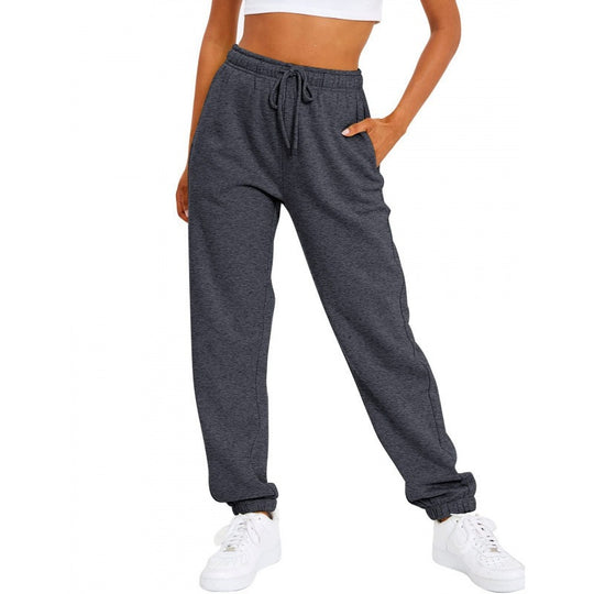 Damen nan locker sitzende Jogginghose mit hohem Komfortbund, verstellbarem Kordelzug und tiefen Seitentaschen EB