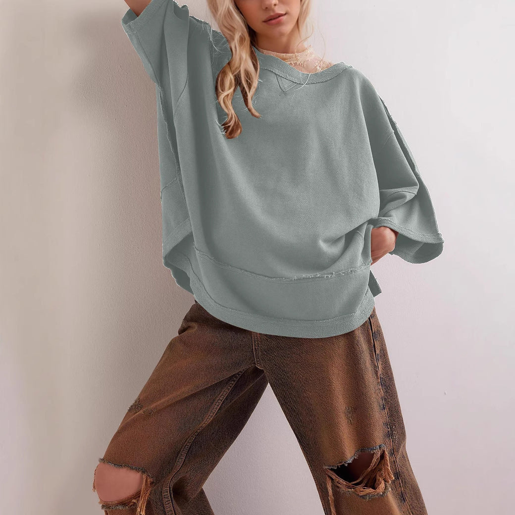 Damen oversized Sweatshirt mit fließendem Schnitt EB