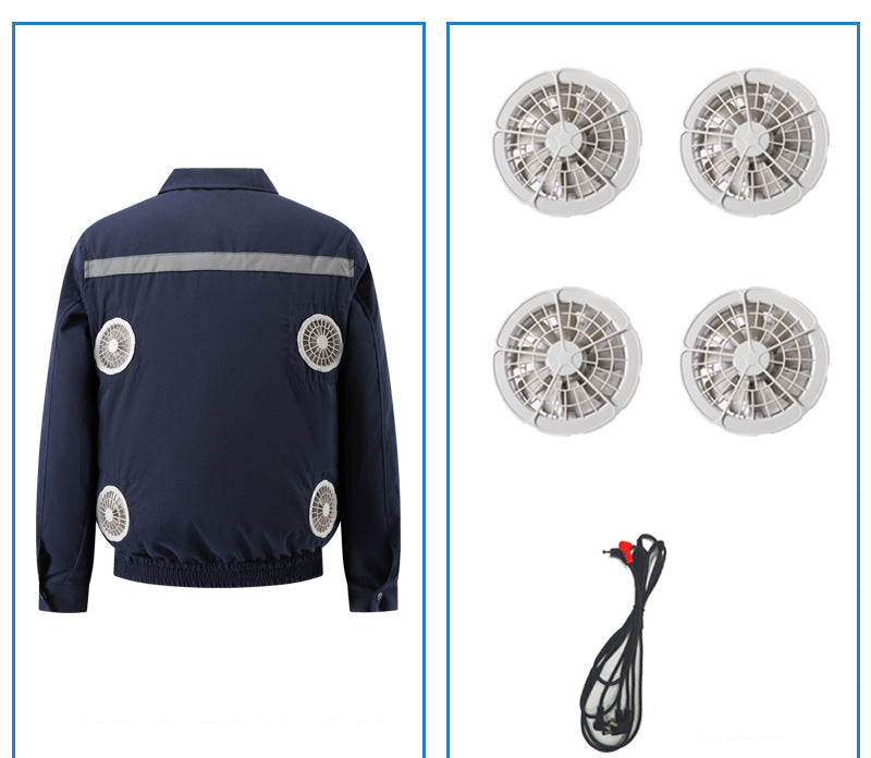 Unisex nan Arbeitskühljacke mit vier integrierten USB-Lüftern, verstellbarem Bund und atmungsaktivem Material R&B
