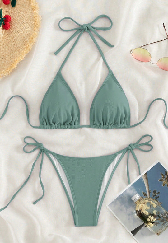 Damen Triangel-Bikini mit verstellbaren Bindebändern EB