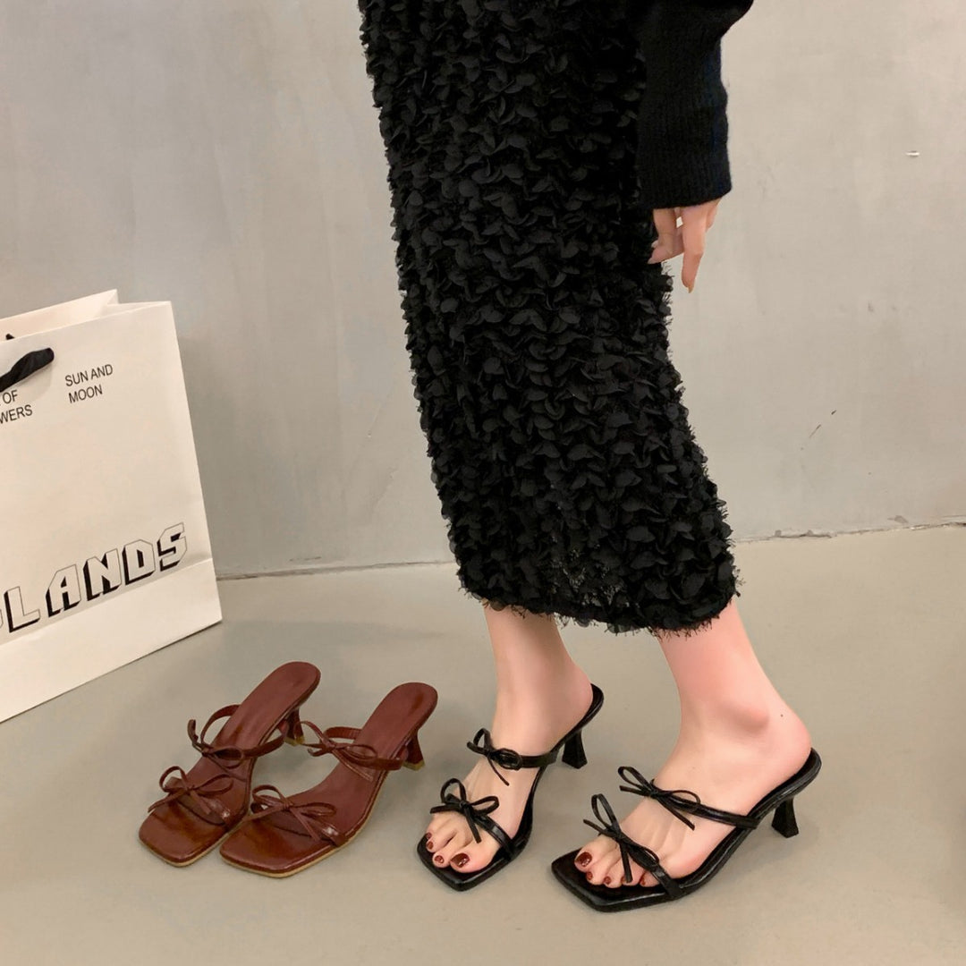 Damen Elegante Slingback-Pumps mit dekorativem Knoten-Design und modischem Absatz EB