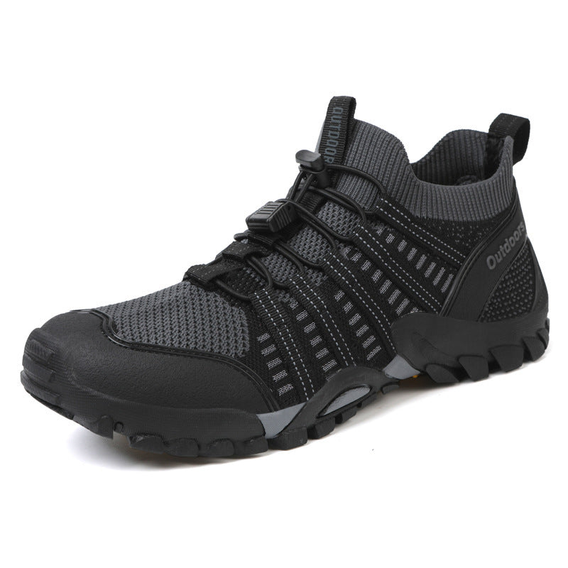 Damen Outdoor-Sport-Sneaker mit elastischem Schnürsystem und rutschfester Sohle EB
