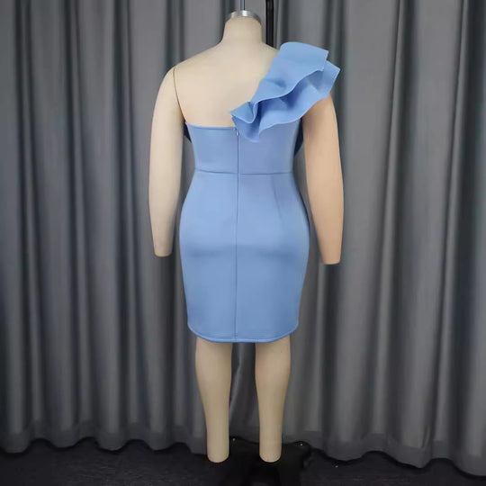 Damen figurbetontes Cocktailkleid mit voluminösem Schleifendesign EB