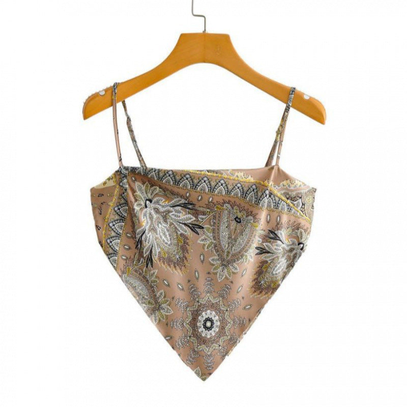 Femme Artistic Bandana Stil Crop Top EB