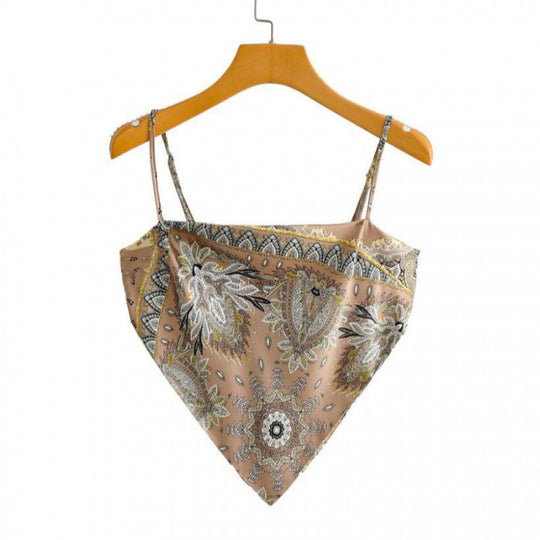 Femme Artistic Bandana Stil Crop Top EB