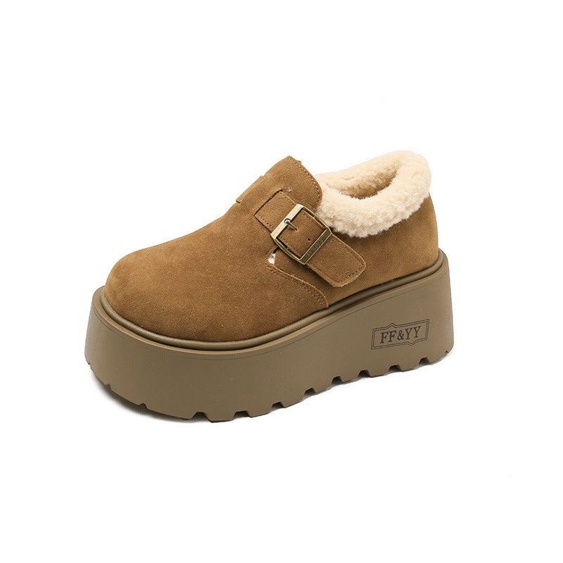 Damen Komfort Clogs mit warmem Kunstfell und modischem Riemen EB