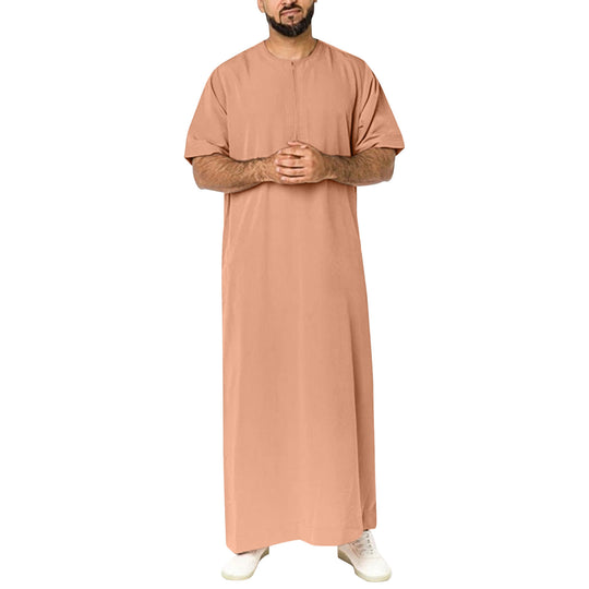Damen sportliches Maxikleid mit kurzem Arm und praktischem Reißverschluss EB