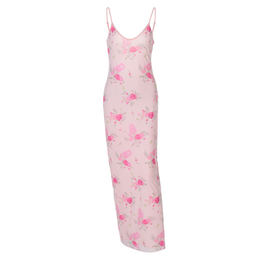 Damen Maxikleid mit zartem Blumenmuster EB
