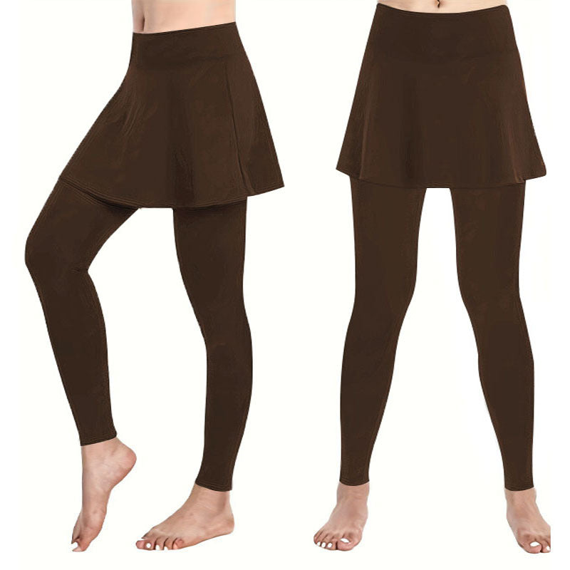 Damen Leggings mit rockähnlicher Einlage und hohem Bund EB