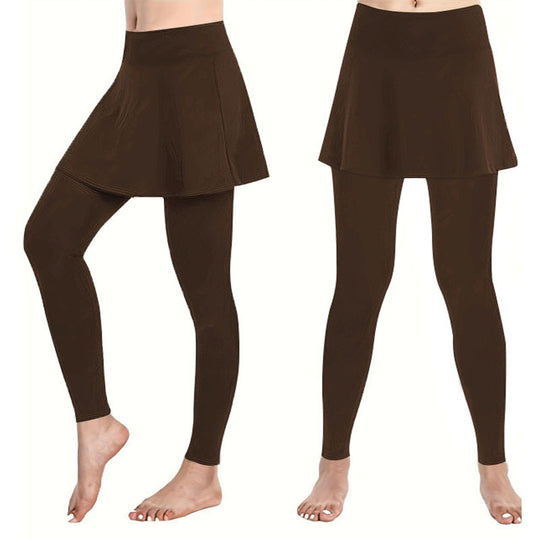 Damen Leggings mit rockähnlicher Einlage und hohem Bund EB