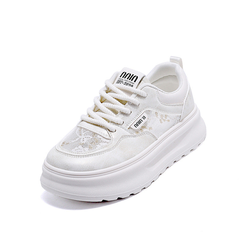Damen modische Sneakers mit floralen Akzenten und dämpfender Sohle EB