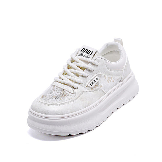 Damen modische Sneakers mit floralen Akzenten und dämpfender Sohle EB