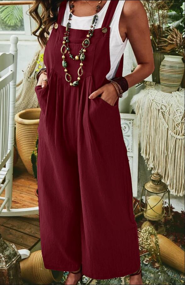 Damen Lässiger Jumpsuit mit praktischen Taschen und stilvollem Schnitt EB