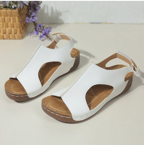 Damen Sportlich-elegante Komfort-Sandalen mit gepolstertem Fußbett und verstellbaren Klettverschlüssen EB