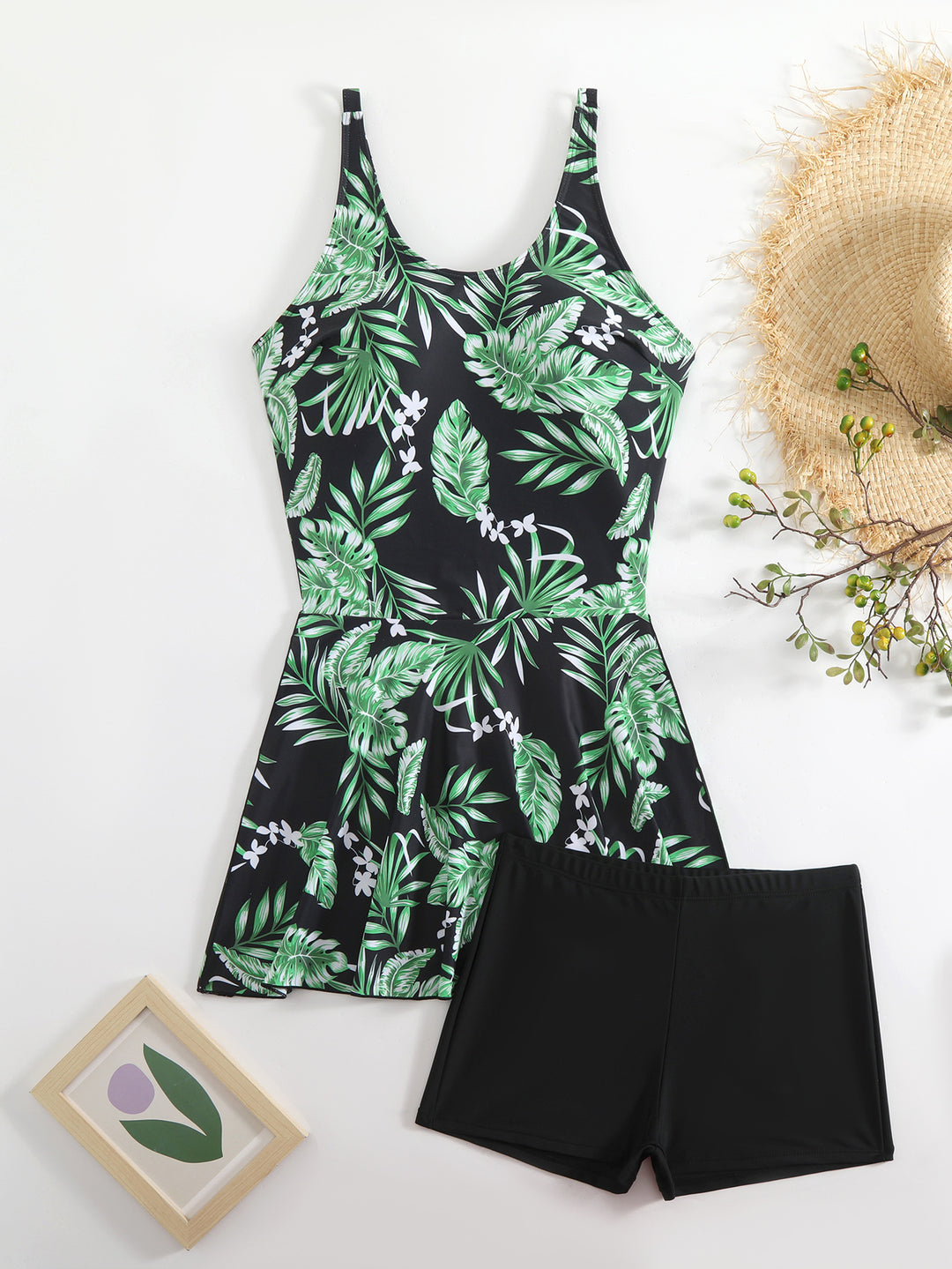 Damen Schwimmanzug mit floralem Muster und modischem Short-Design EB