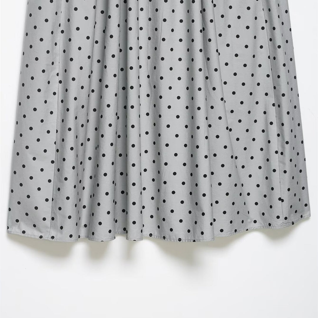 Damen Midi-Rock mit verspieltem Punkte-Design und elastischem Taillenzug EB