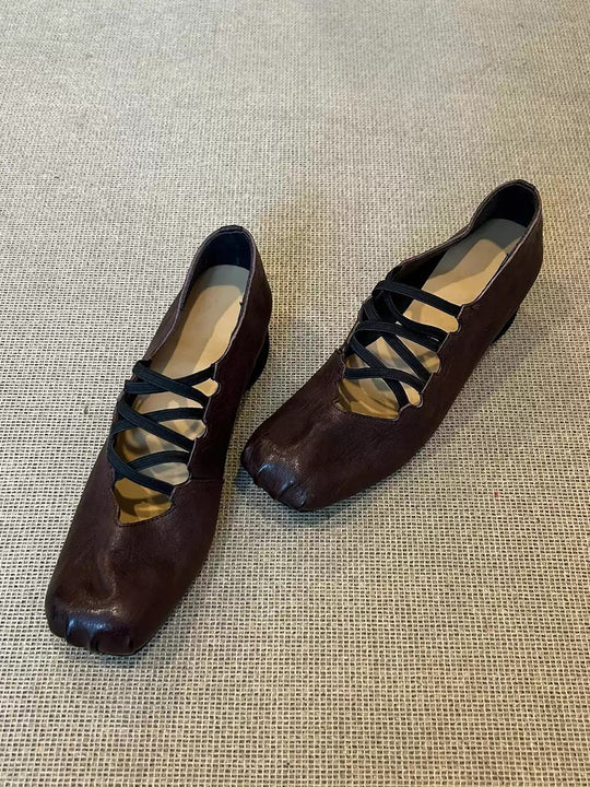 Damen Ballerinas mit modischem Schnür-Design und eleganter Passform EB