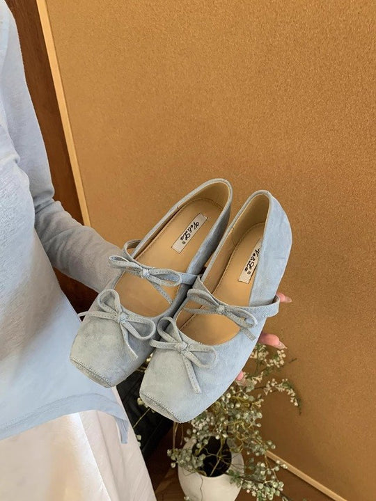 Damen elegante Ballerinas mit modischem Schleifenakzent und bequemer Sohle EB