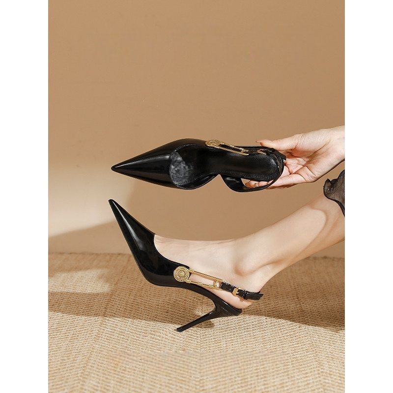 Damen spitze Slingback-Pumps mit elegantem Riemendesign EB
