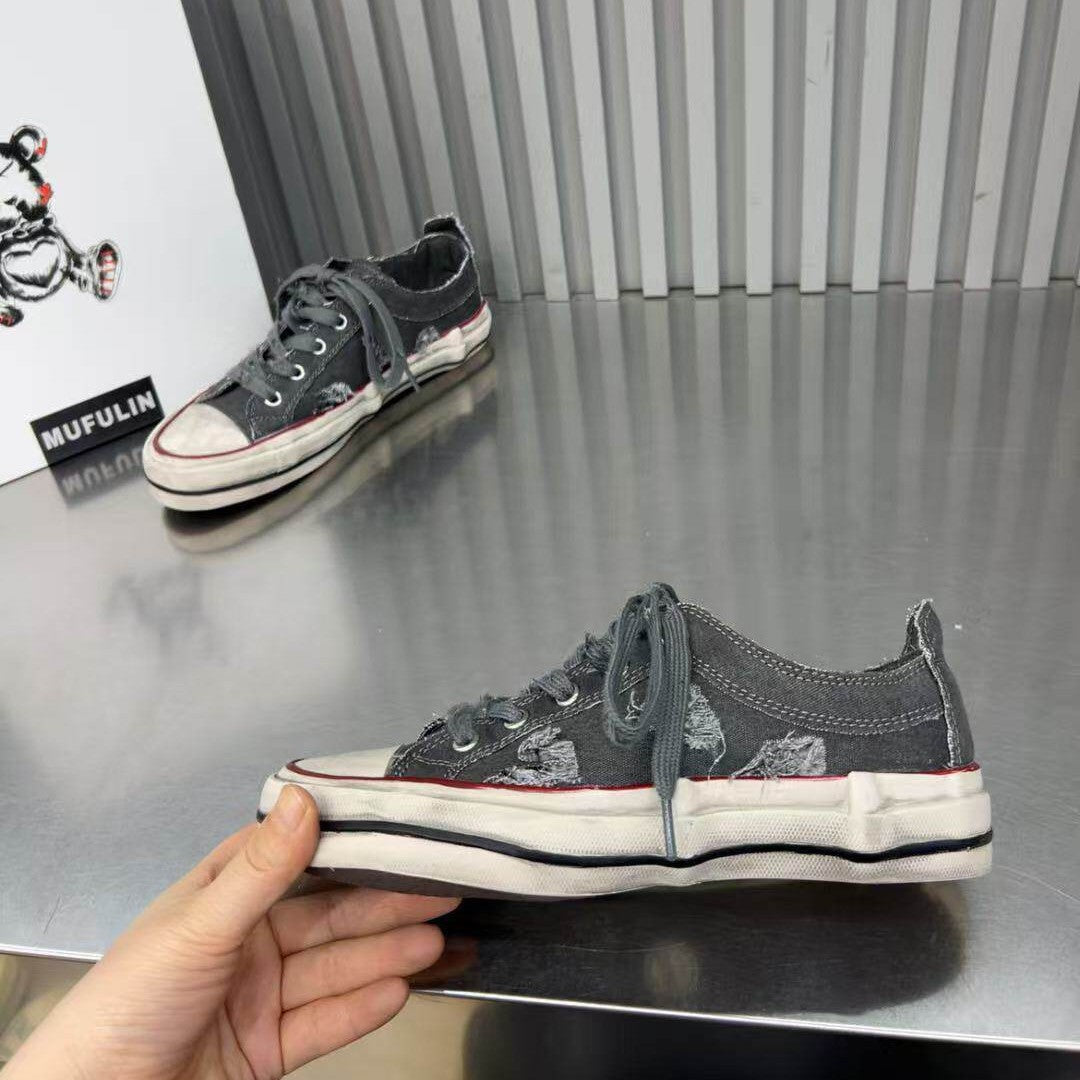 Damen modische Sneaker mit kreativem Used-Look und robustem Tragekomfort EB