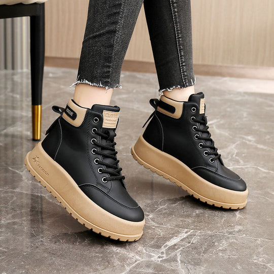 Damen modische High-Top Sneakers mit rutschfester Sohle und praktischem Schnürsystem EB