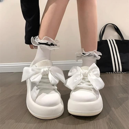 Damen Sneakers mit modischem Schleifen-Design und Komfort-Sohle EB