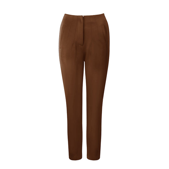 Damen elegante Anzughose mit hohen Bund und schmalem Bein EB