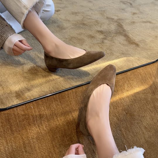 Damen Ballerinas aus hochwertigem Wildleder mit elegantem Schnitt und komfortabel gepolsterter Innensohle EB