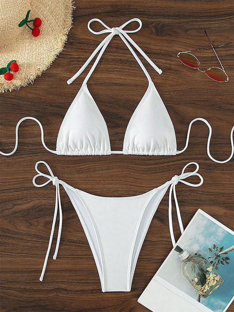 Damen Triangel-Bikini mit verstellbaren Bindebändern EB