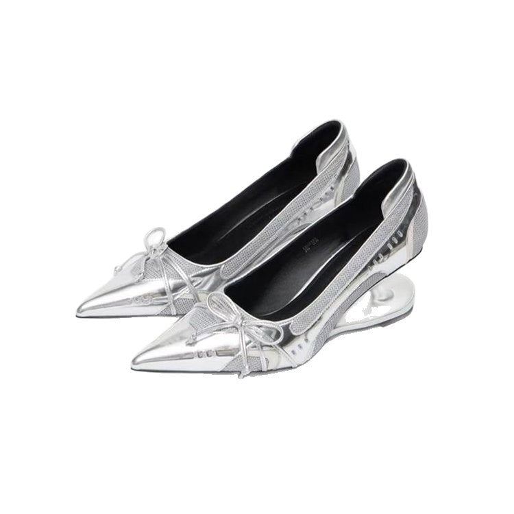 Damen elegante Slingback-Ballerinas mit raffinierter Schleifenapplikation und komfortablem Fußbett EB