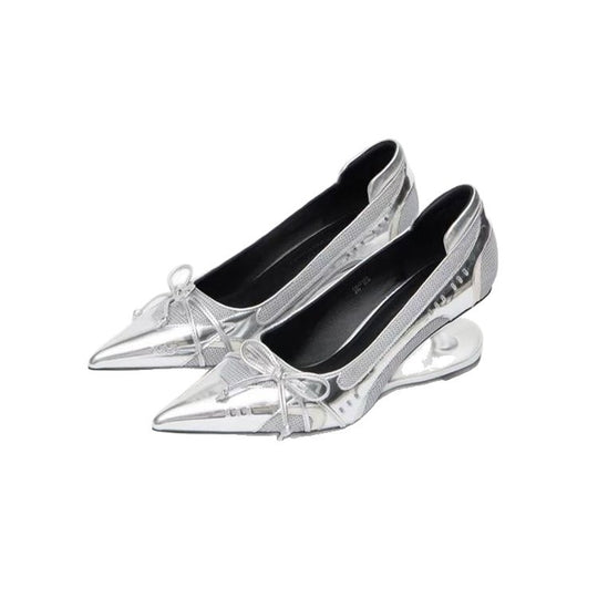 Damen elegante Slingback-Ballerinas mit raffinierter Schleifenapplikation und komfortablem Fußbett EB