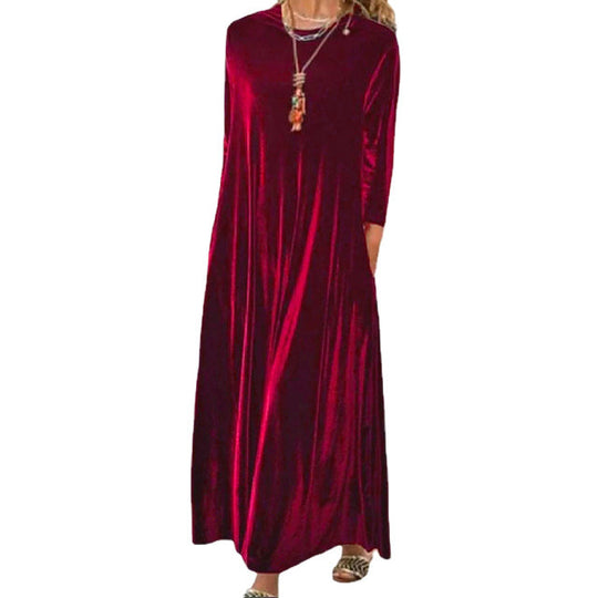Damen Maxikleid mit elegantem Schnitt und Taschen EB