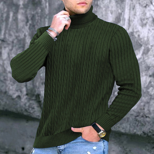 Herren moderner Rollkragenpullover mit strukturiertem Design EB